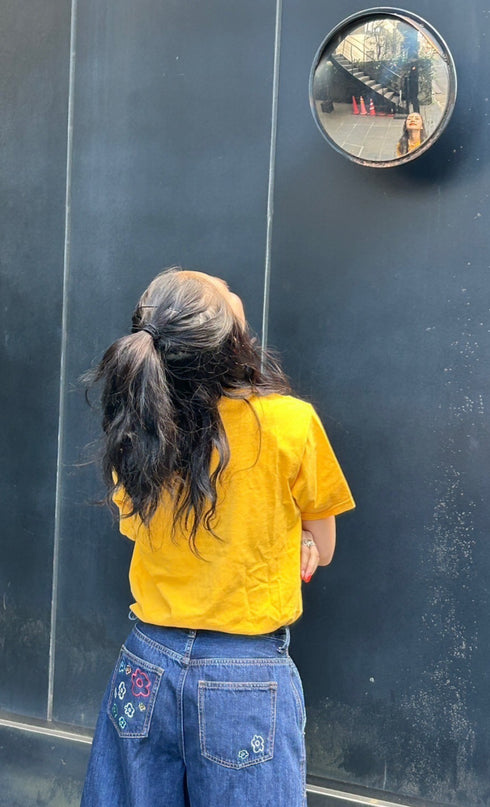 刺繍カーブデニム